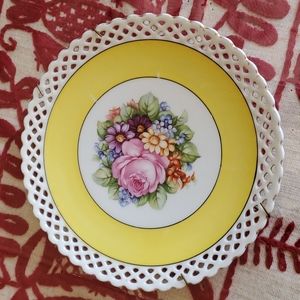 Bavaria Schumann Arzberg Germany Pierced Salad Plate Floral Bouquet